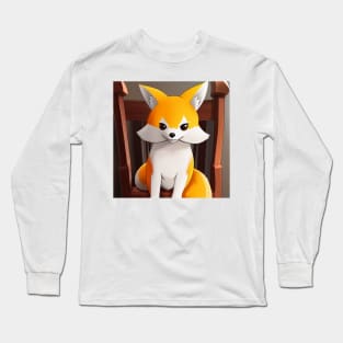 Fox Cute Sitting on Chair Long Sleeve T-Shirt